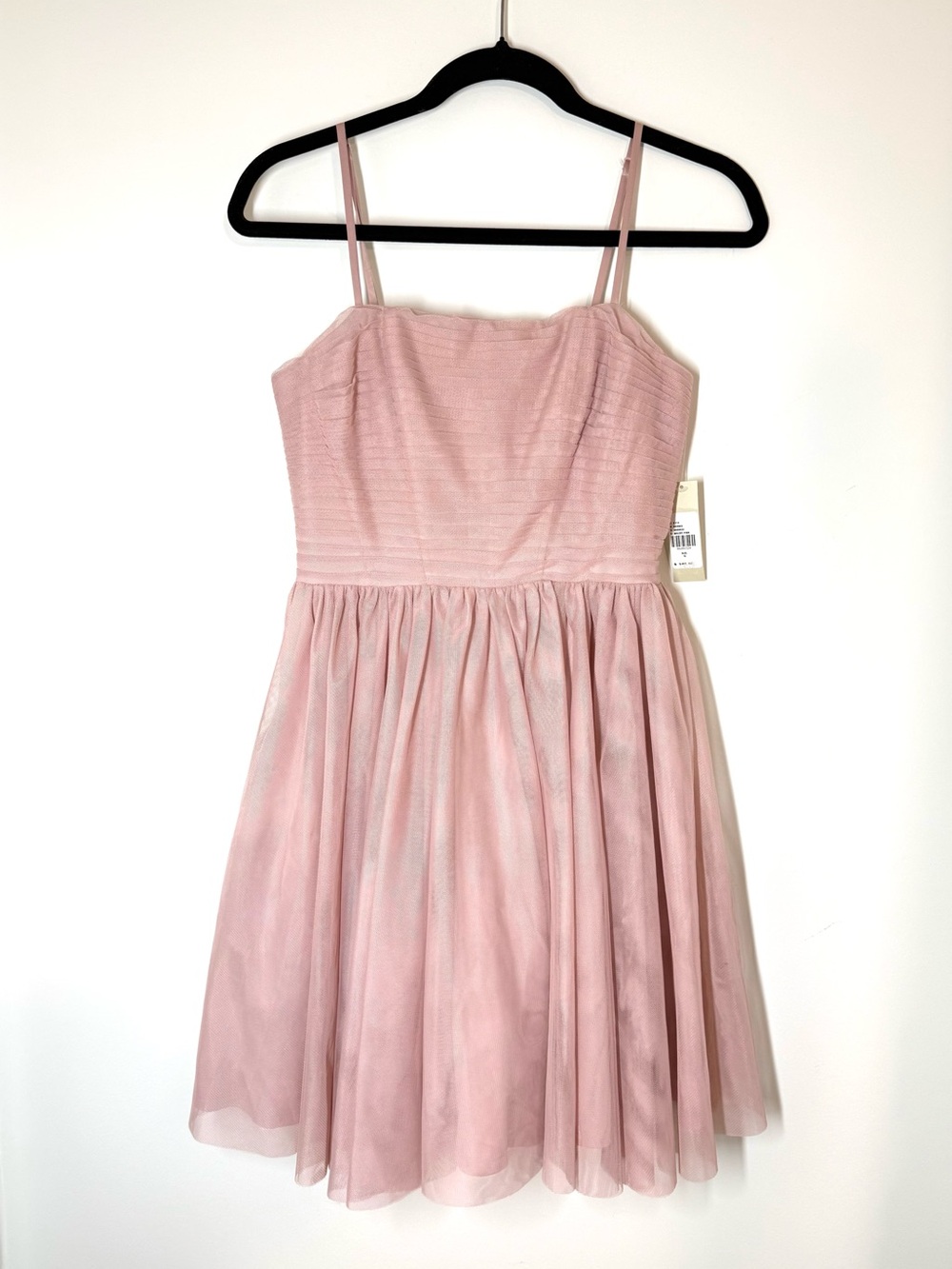 BHLDN Blush Pink Tulle Spaghetti-Strap Formal Homecoming Dress Tulle Romantic